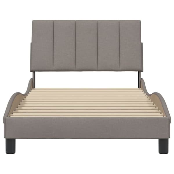 Bed Frame without Mattress "Hanko" Taupe 100x200 cm Fabric