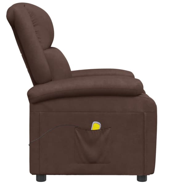 Massagefåtölj brun konstläder