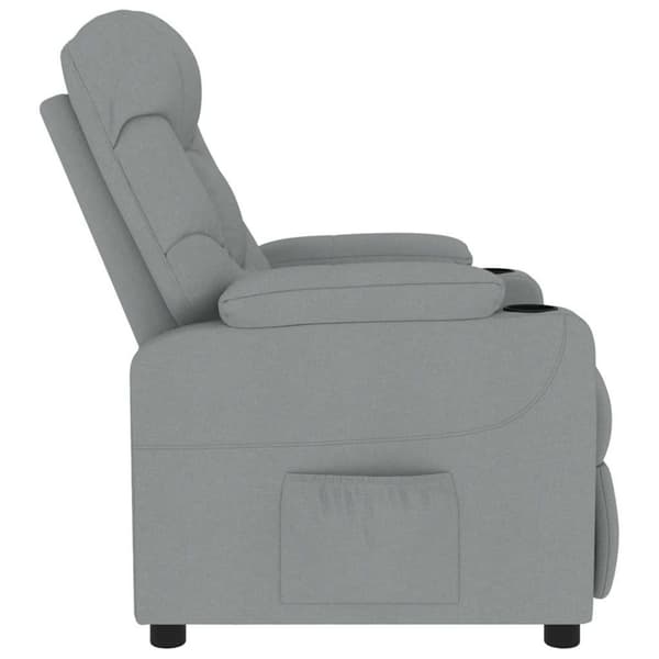 Massagefåtölj ljusgrå tyg