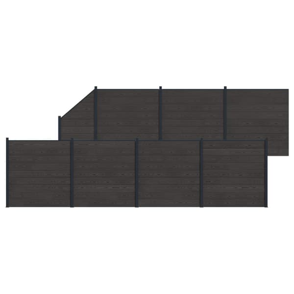 Stängselpanel 8 pcs WPC och aluminium Svart