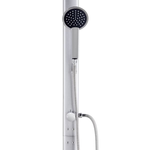 Trädgårdsdusch med grått golv 220 cm aluminium