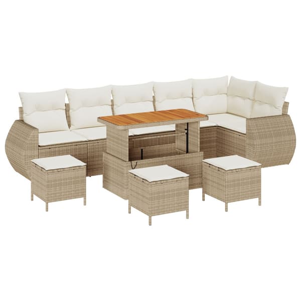 Trädgårdsoffset 10 pcs Beige konstrotting