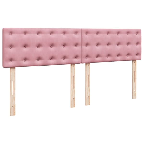 Ramsäng med madrass rosa 180x200 cm sammet