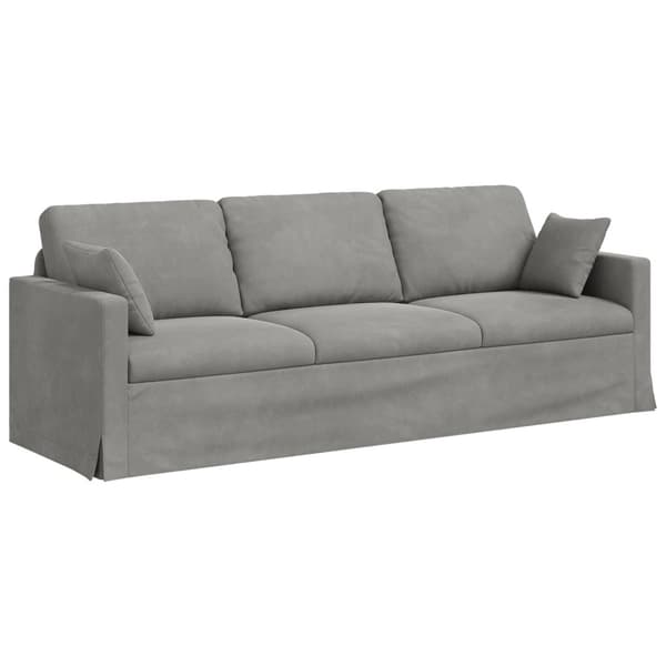 Soffset 2 pcs Ljusgrå 228 x 78 x 80 cm Sammet