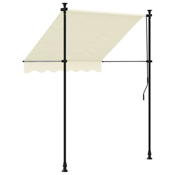 Markis infällbar gräddvit 150x150 cm tyg och stål