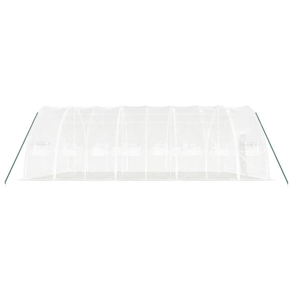 Växthus med stålram vit 48 m² 8x6x2,85 m