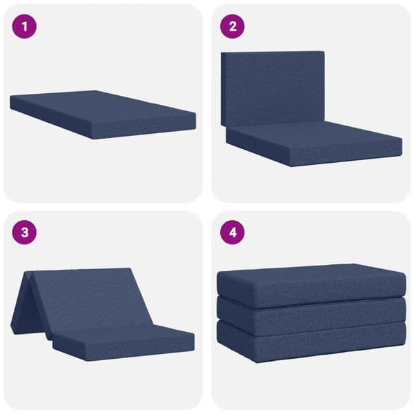 Fällbar Soffbed 80 x 67 x 45 cm Blå