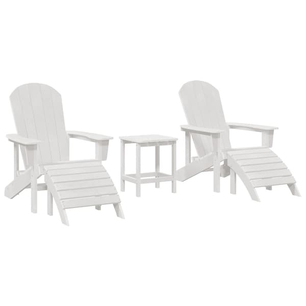Trädgård Stol 3 pcs Vit polyeten