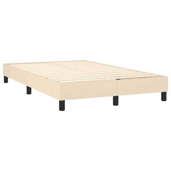Boxspring-sängram gräddvit 120x200 cm tyg