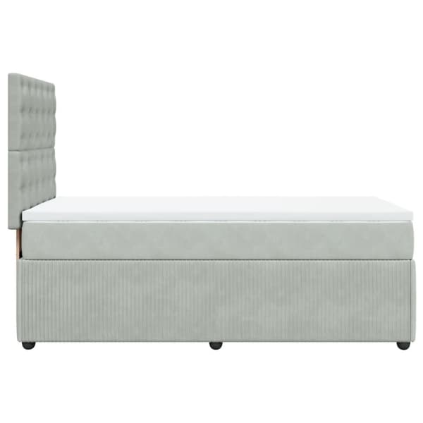 Ramsäng med madrass ljusgrå 80x200 cm sammet