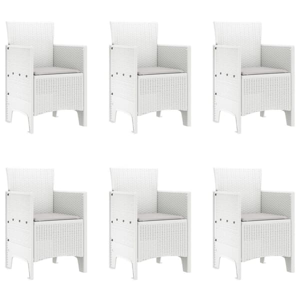 Trädgårdsmöbelset 7 pcs Vit Polypropylen