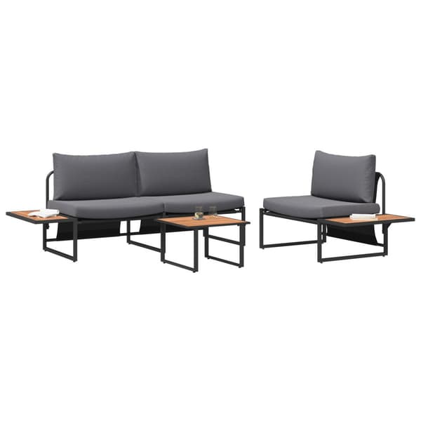 Trädgårdsmöbelset 3 pcs Antracit Stål