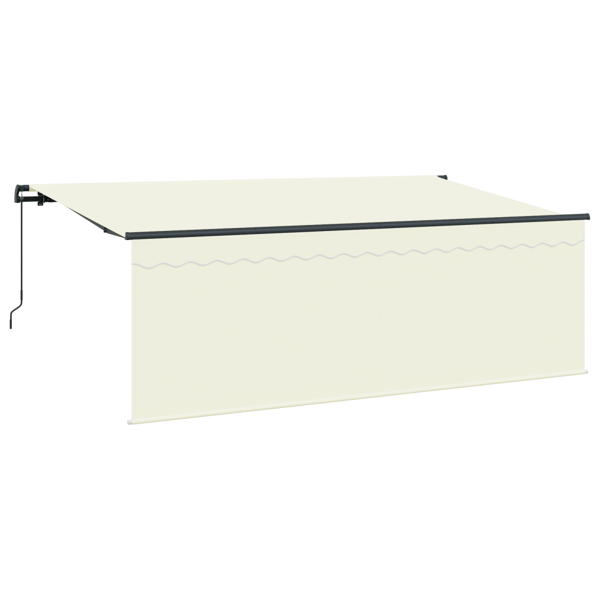 Utfällbar markis Kräm 400 x 200 cm Polyester och aluminium