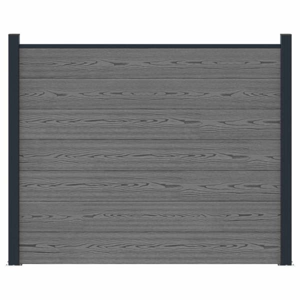 Stängselpanel WPC och aluminium Grå