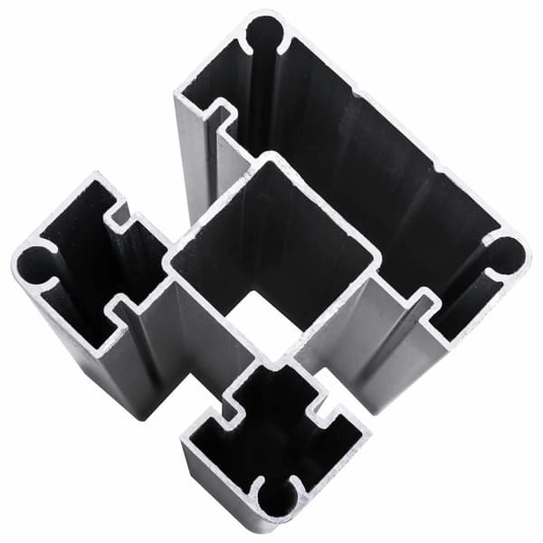 Stängselpanel 5 pcs WPC och aluminium Grå