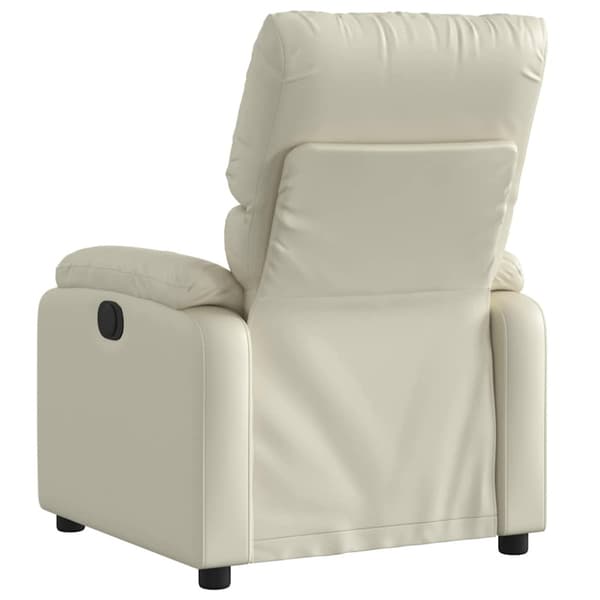 Massagefåtölj krämfärgad konstläder