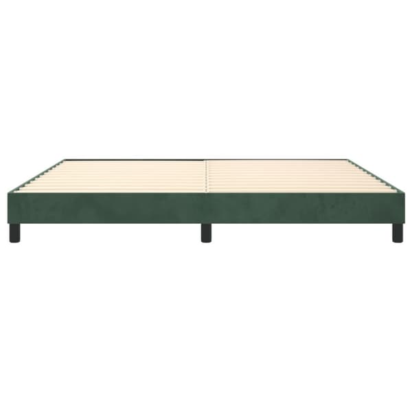 Boxspring-sängram mörkgrön 200x200 cm sammet