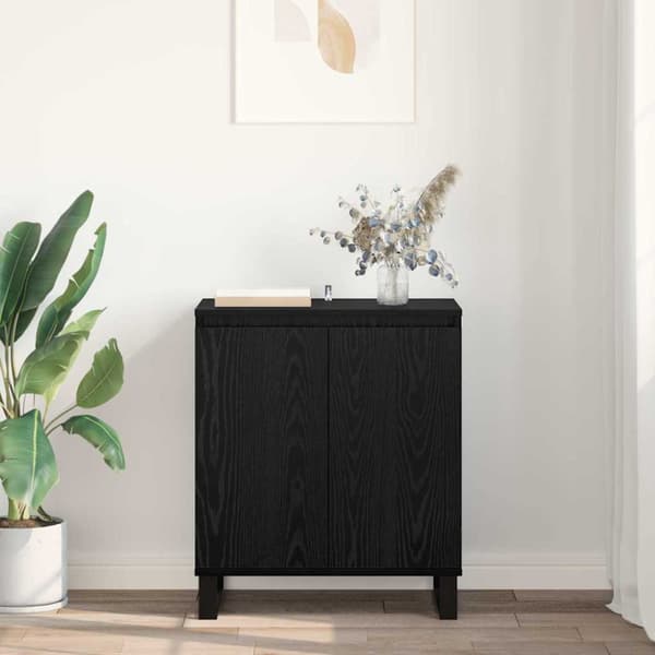 Sideboard Svart Ek 60 x 35 x 70 cm Konstruerat trä