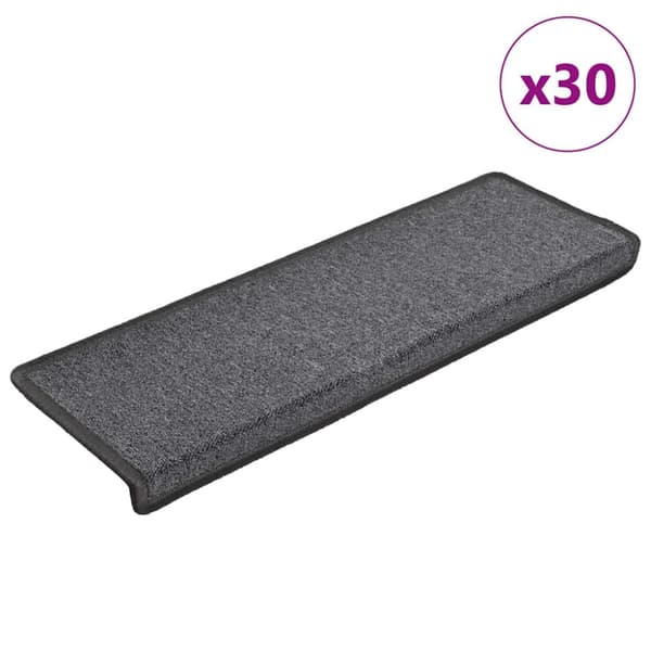Trappmattor 30 st 65x21x4 cm mörkgrå rektangulär kant