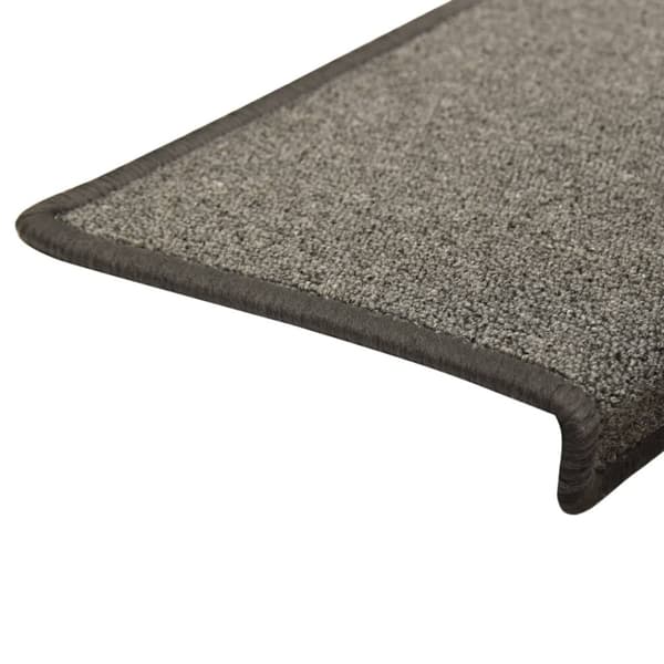 Trappmattor 15 st 65x21x4 cm mörkgrå rektangulär kant