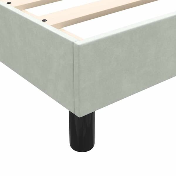 Ramsäng med madrass ljusgrå 80x220 cm sammet