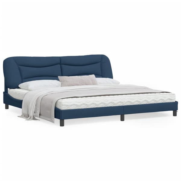 Bed Frame without Mattress "Hvar" Blue 200x200 cm Fabric
