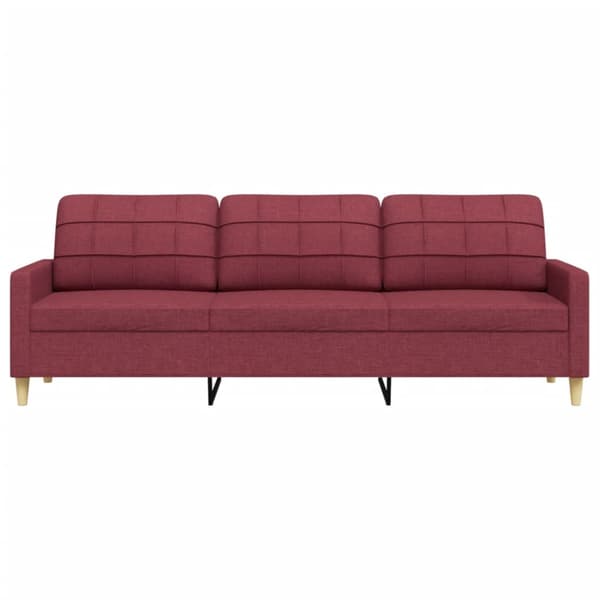 3-sitssoffa vinröd 210 cm tyg