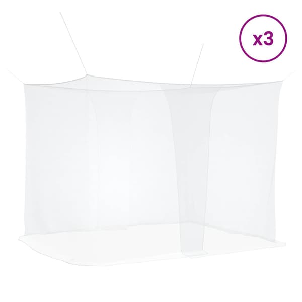 Myggnät för säng 156 nät 3 pcs Vit Polyester