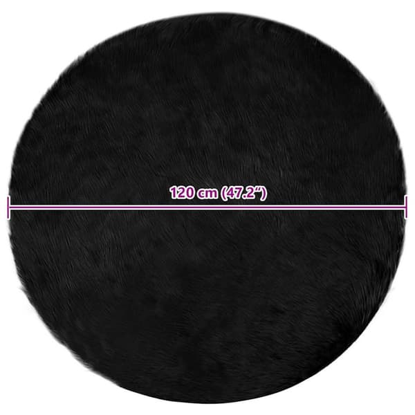 Fuskfäll matta TAFALLA Svart Ø 120 cm Polyester