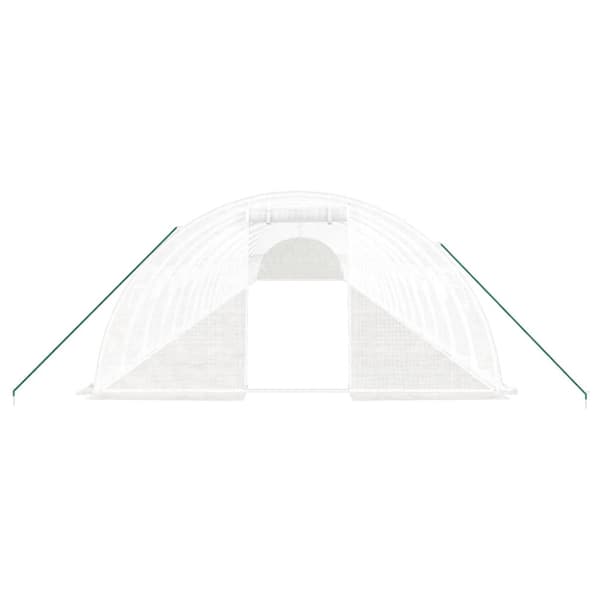 Växthus med stålram vit 96 m² 24x4x2 m