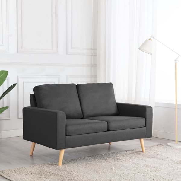 Soffa 2-sits mörkgrå tyg