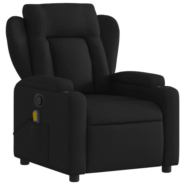 Massagefåtölj svart tyg
