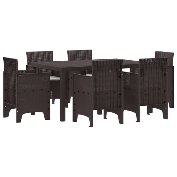 Trädgårdsmöbelset 7 pcs Brun Polt rotting