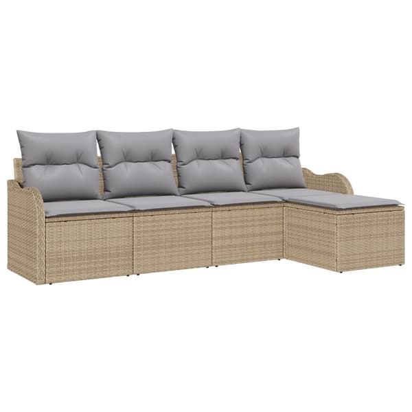 Trädgårdsoffset 5 pcs Beige konstrotting