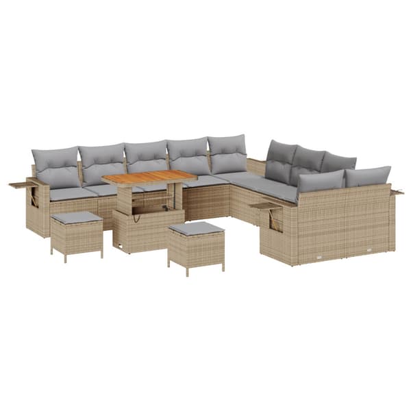 Trädgårdsoffset 13 pcs Beige konstrotting
