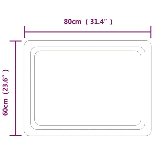 Badrumsspegel LED 80x60 cm