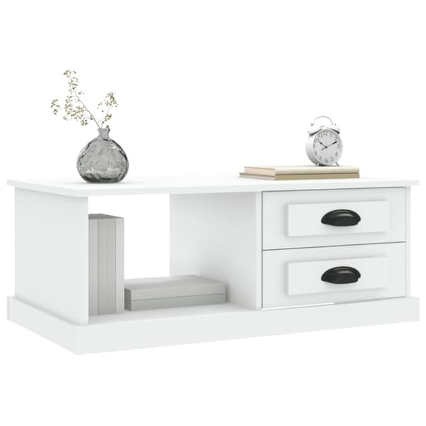 Soffbord vit 90x50x35 cm konstruerat trä