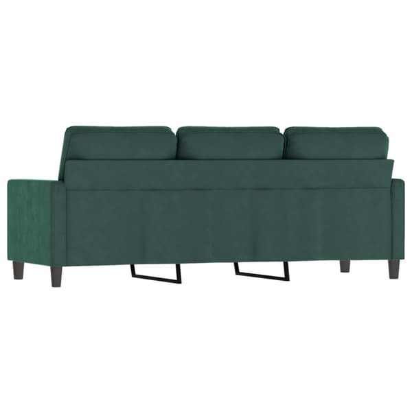 3-sitssoffa mörkgrön 180 cm sammet