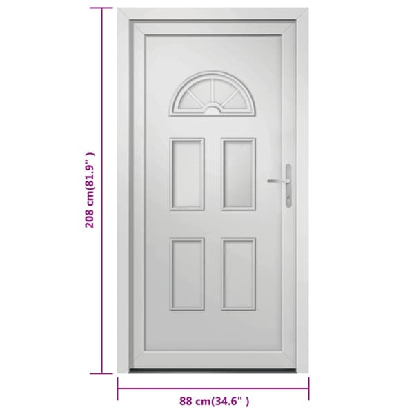 Ytterdörr vit 88x208 cm PVC