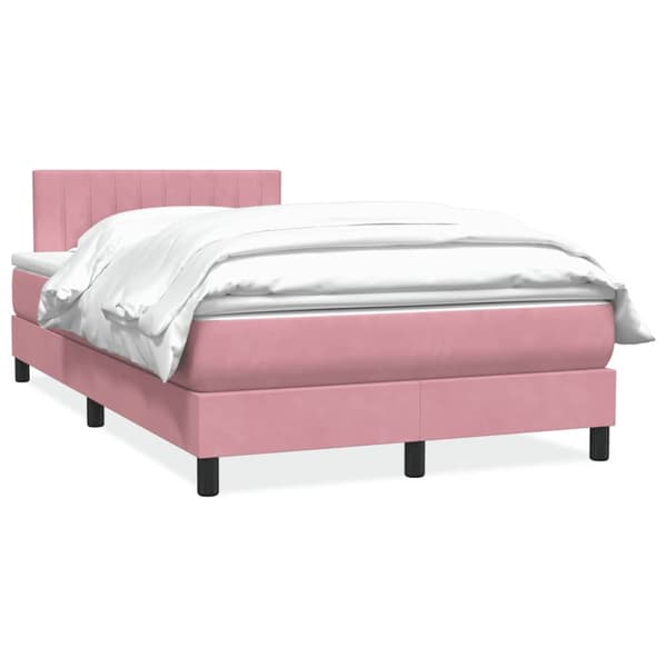Ramsäng med madrass rosa 120x220 cm sammet