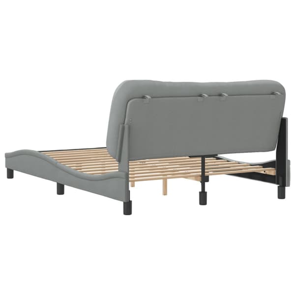 Bed Frame without Mattress "Hvar" Light Grey 140x200 cm Fabric