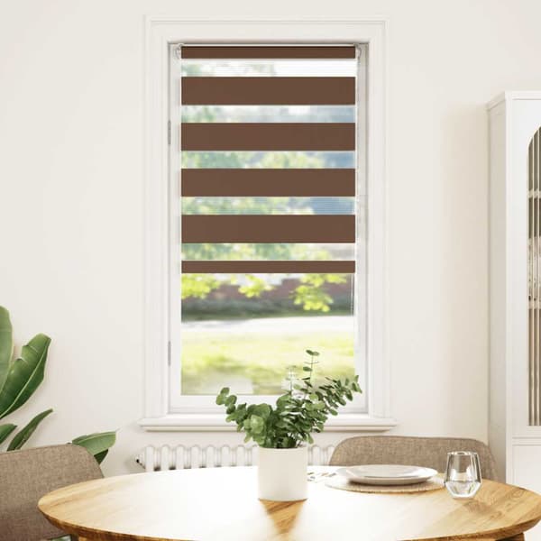 Rullgardin zebra brun 55x150 cm tyg bredd 50,9 cm polyester