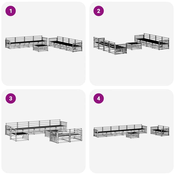 Utomhussoffset 9 pcs Naturfärg