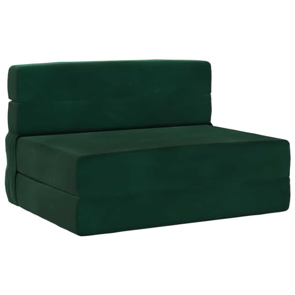 Fällsoffa säng Mörkgrön 190 x 70 x 15 cm Sammet