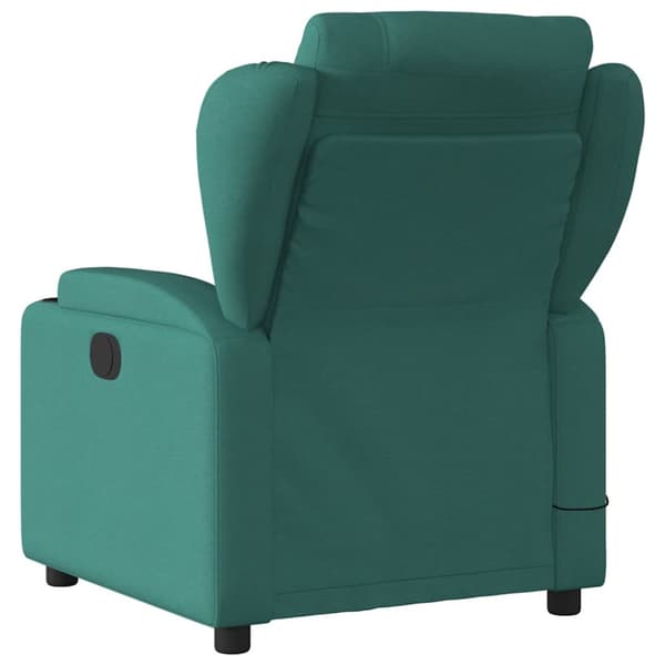 Massagefåtölj mörkgrön tyg