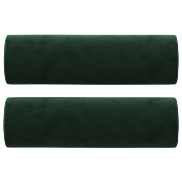 Prydnadskuddar 2 st mörkgrön Ø15x50 cm sammet