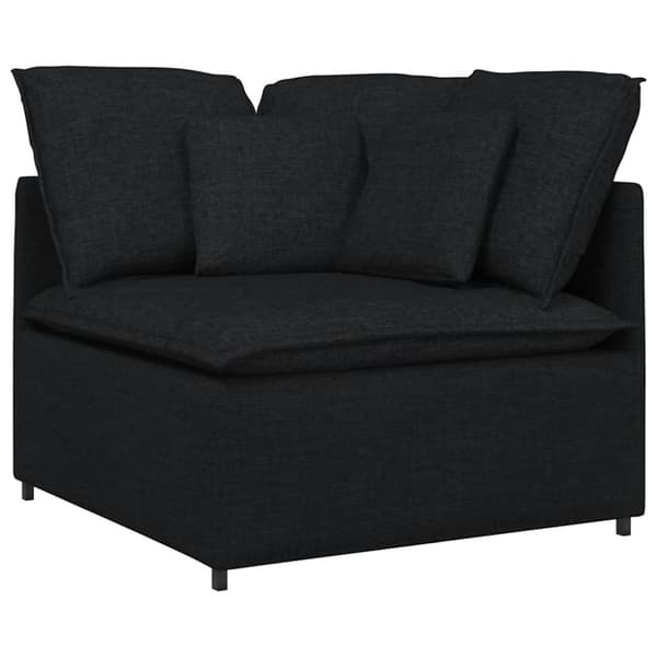 Modulsoffa med dynor i tyg svart