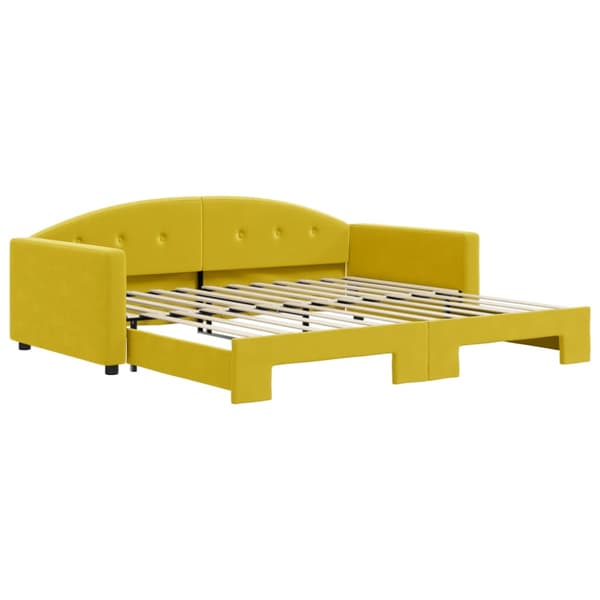 Dagbädd utdragbar gul 100x200 cm sammet
