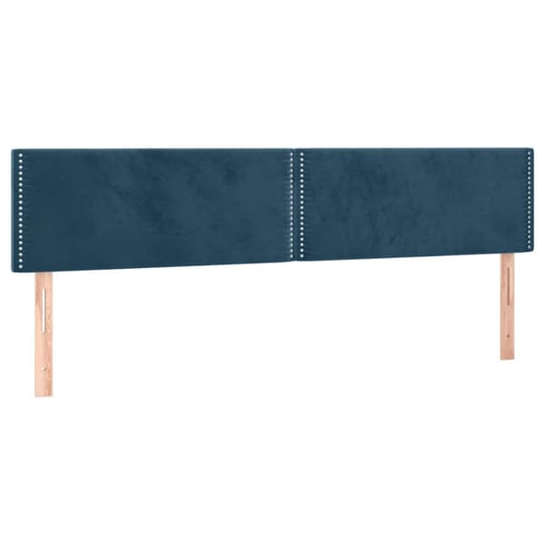 Ramsäng med madrass mörkblå 200x200 cm sammet