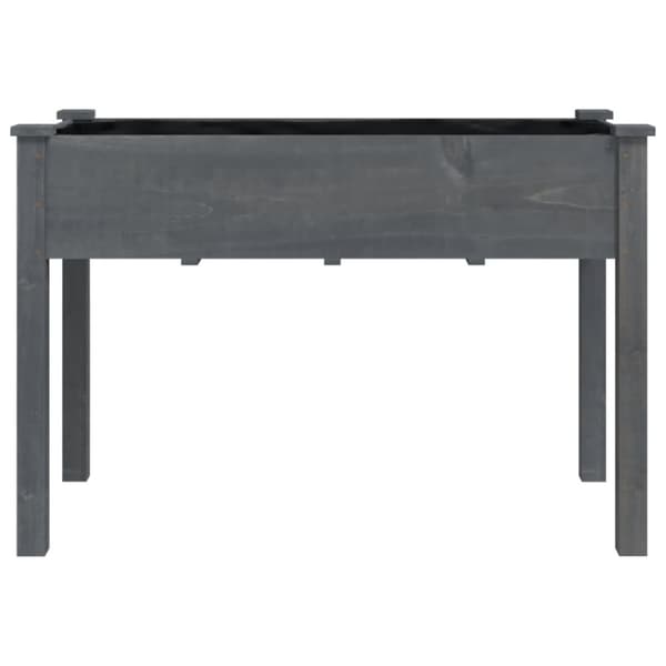 Odlingslåda med foder grå 118x59x76 cm massivt granträ